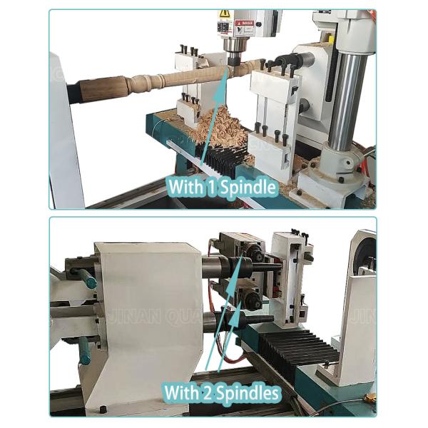 4 Cutters 2 Axis 160mm Wood Turning Lathe For Pillar