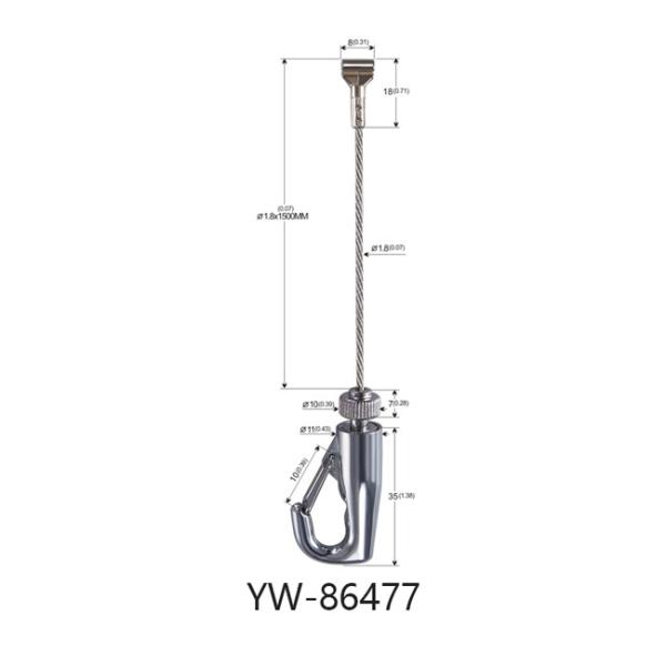Satin Silver Suspension Cable Kit For Led Panel Lighting Systems YW86474