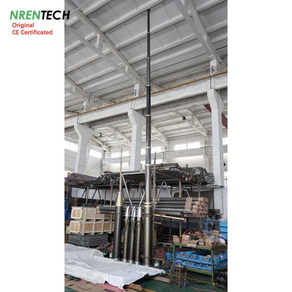 12m Non-Lockable Pneumatic Telescopic Mast 150kg payload For Mobile Telecommunication Antenna Tower