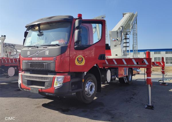 Carro de bombeiros de escada aérea importado do chassi 213kw com 48 medidores de crescimento do salvamento
