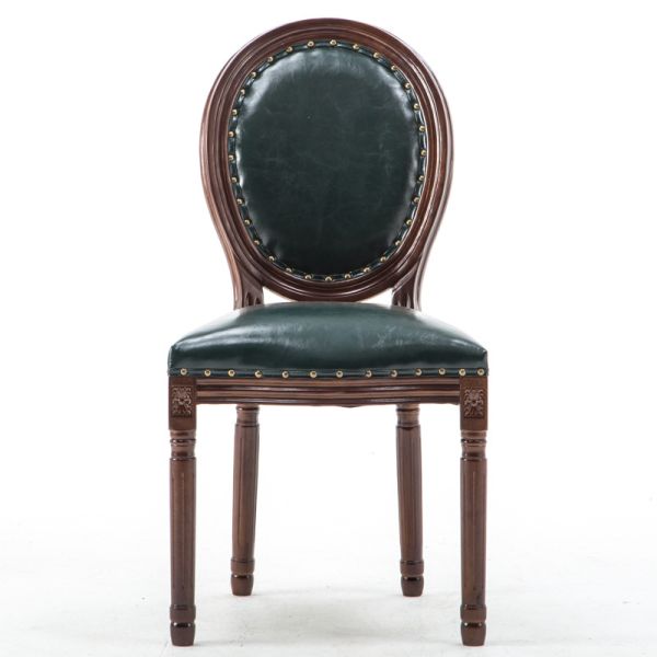New Arrival European Vintage Dining Chair Upholstered Solid Wood Chair for Cafe Restaurant Hotel Factory Wholesale Supply