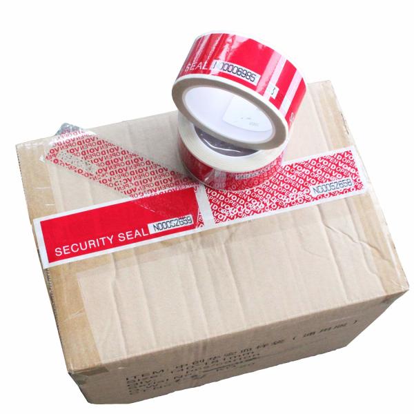 Serial Numbered Red Tamper Evident Security Tape (48mm x 50m x 2mil, 100% Total Transfer, Ultra-Thick “Void” Film