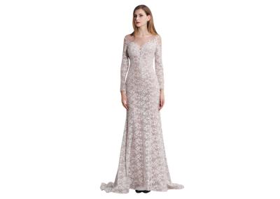 Women See Through Tulle Lace Muslim Evening Dress Gowns Floor Length