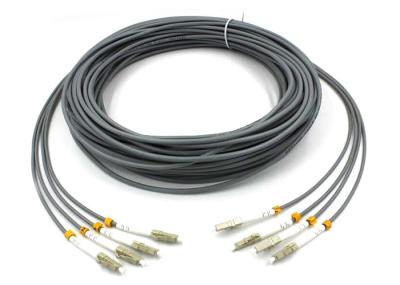 LC - corde de correction de fibre multimode de LC, câble blindé gris de correction de 6 noyaux pour FTTH