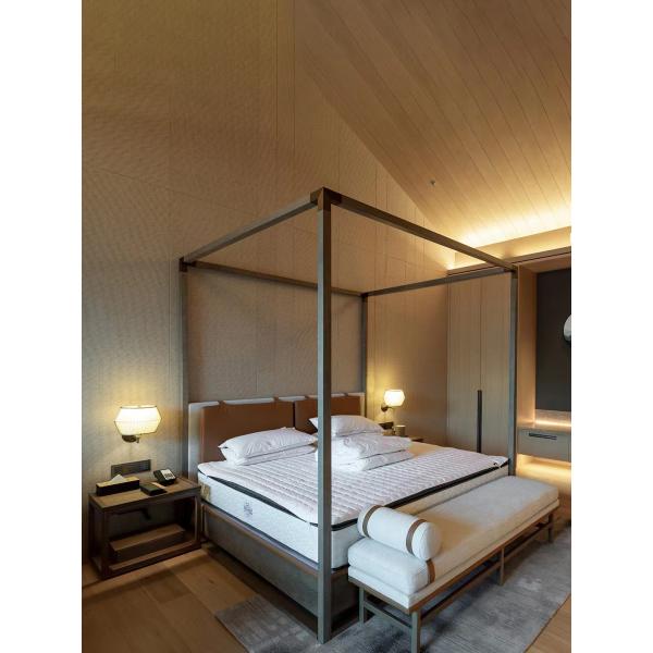 Luxury Hotel Bedroom Furniture King Size Solid Ash Bed Customized