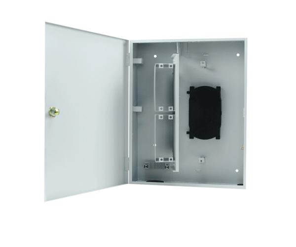 Indoor Cold rolled steel(SPCC)  Wall Mounted Fiber Optic Distribution Box with 4*1:8 PLC Port SC