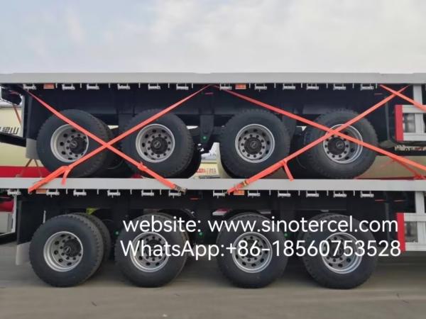 4 essieux Semi-remorque à lit plat Résistant au roulement Stable