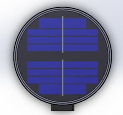 Solar preto redondo posto para cima e para baixo o lúmen exterior claro de 3.2V 15