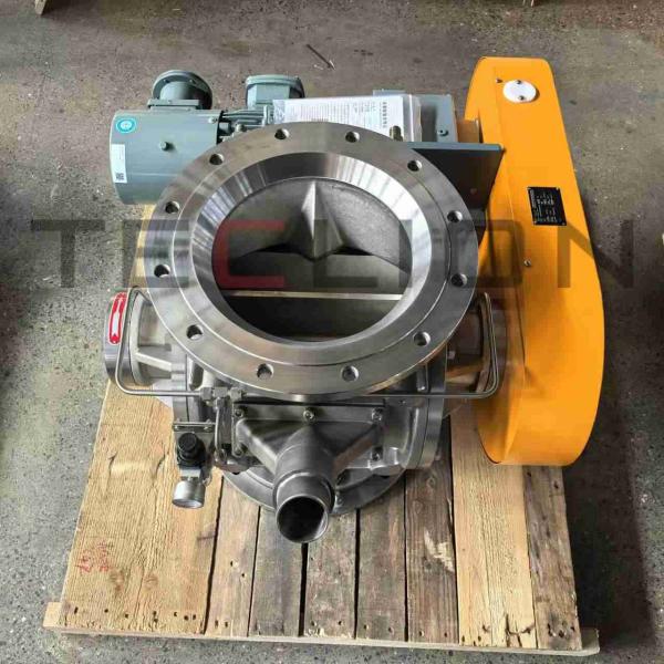 Válvula de alimentación rotativa de acero inoxidable 6L 304SS con columna de escape