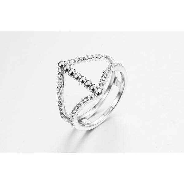 1.87g 925 Silver CZ Rings Sterling Silver Princess Crown Ring OEM