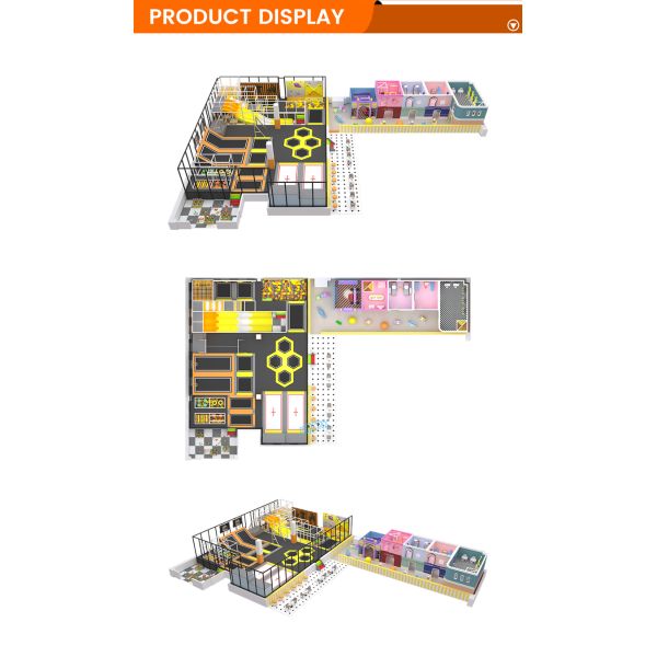 Soft Playground Park 434㎡ – Customizable Orange-Yellow Indoor Play Area