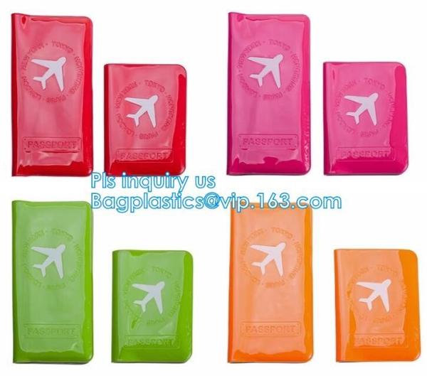 shinny promotion PVC Passport cover or Passport Case, PU and PVC grid card holder with zipper passport cover, Passport C