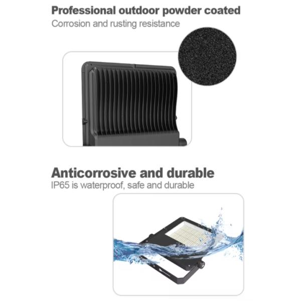 Outdoor Aluminum 160LM/W CE RoHS 5 Years Warranty Waterproof IP65 LED Floodlight 100w 150w 200w