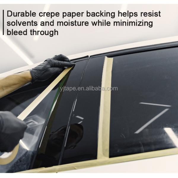 Automotive Body Shop Crepe Painters Masking Tape With 120 Degree Temperature Resistance