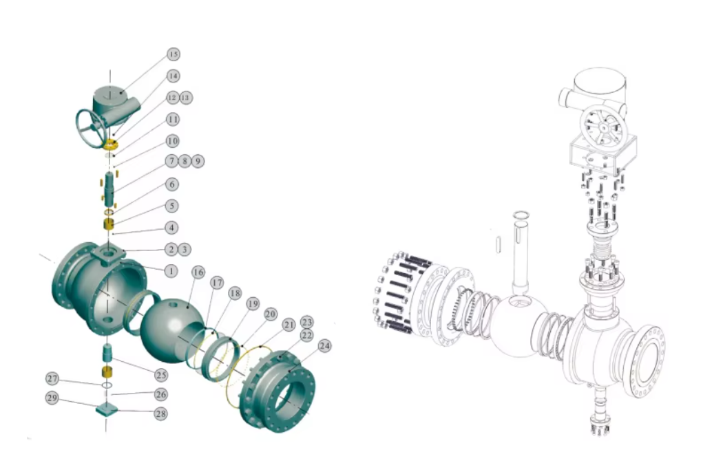 HOT API Standard Carbon Steel WCB 3-Piece Trunnion Mounted Ball Valve Flange Connection High Temperature Gas Use Industrial