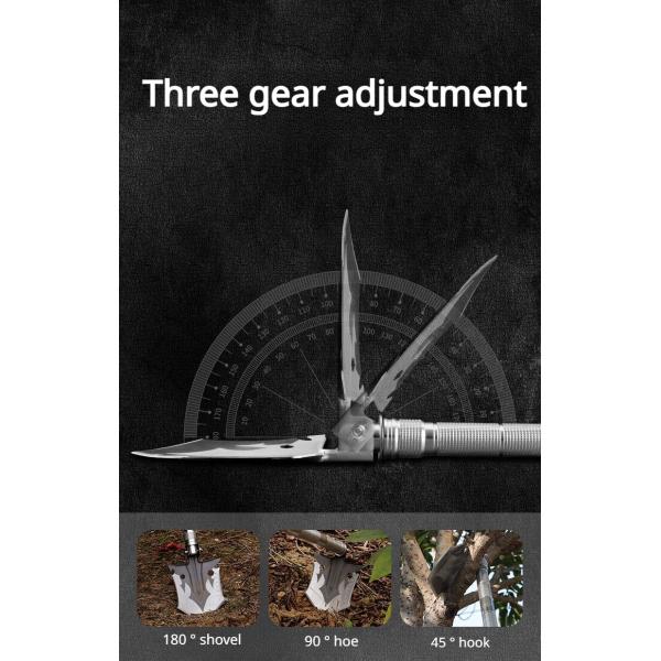 Outdoor multifunctional military shovel, camping survival, mountaineering, fishing, four section shovel, foldable garden