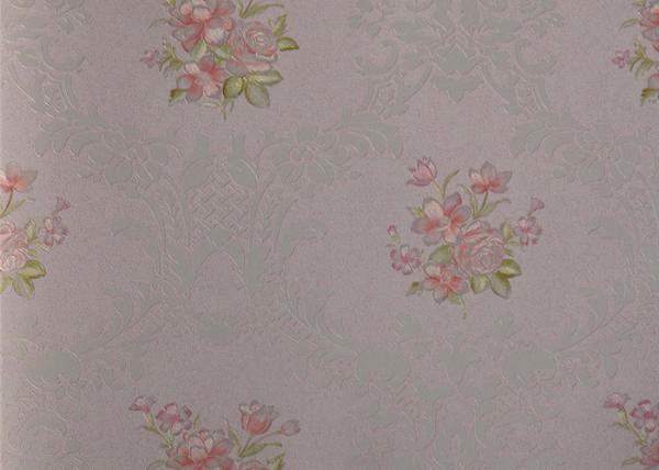 PVC 3D Cheap Discount Wallpaper / Country Style Wallpaper With Rose Pattern , 0.53*10M