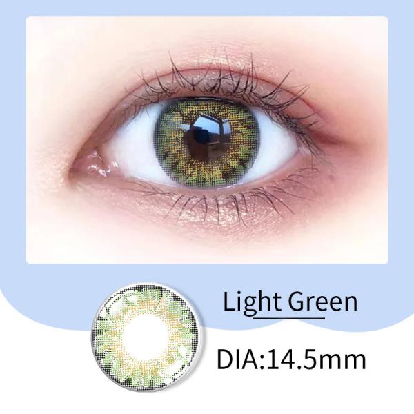 Color Lenses Mystic Green Dailies Contacts Yearly Wearing Pale Green Contact Lenses