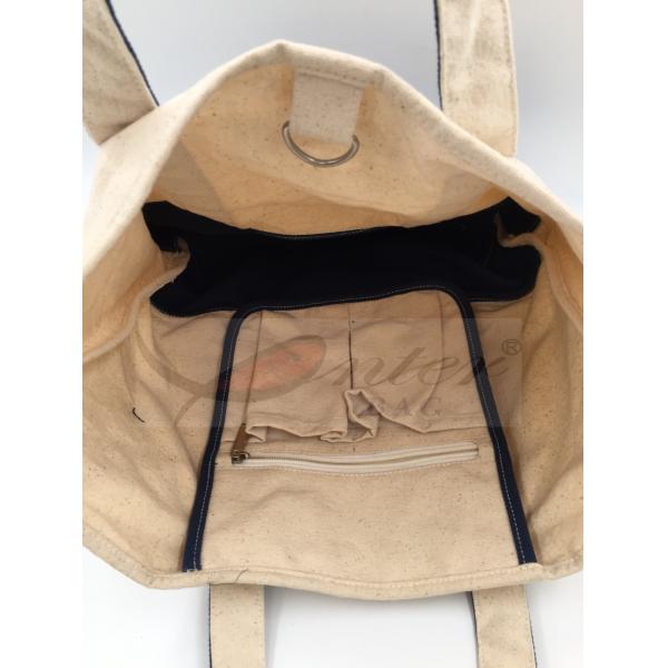 Natural Cotton Canvas Tote Bags With Lots Of Pockets Large Capacity ECO Material