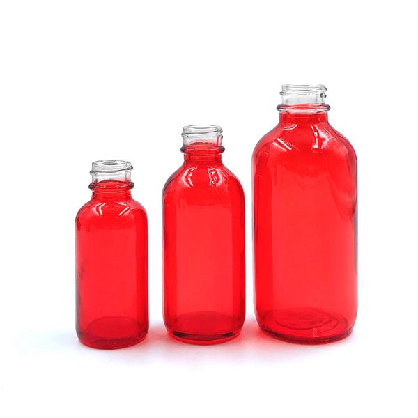 Cosmetics Packing 4 Oz Boston Round Amber Glass Bottles With 22/400 Neck Finish