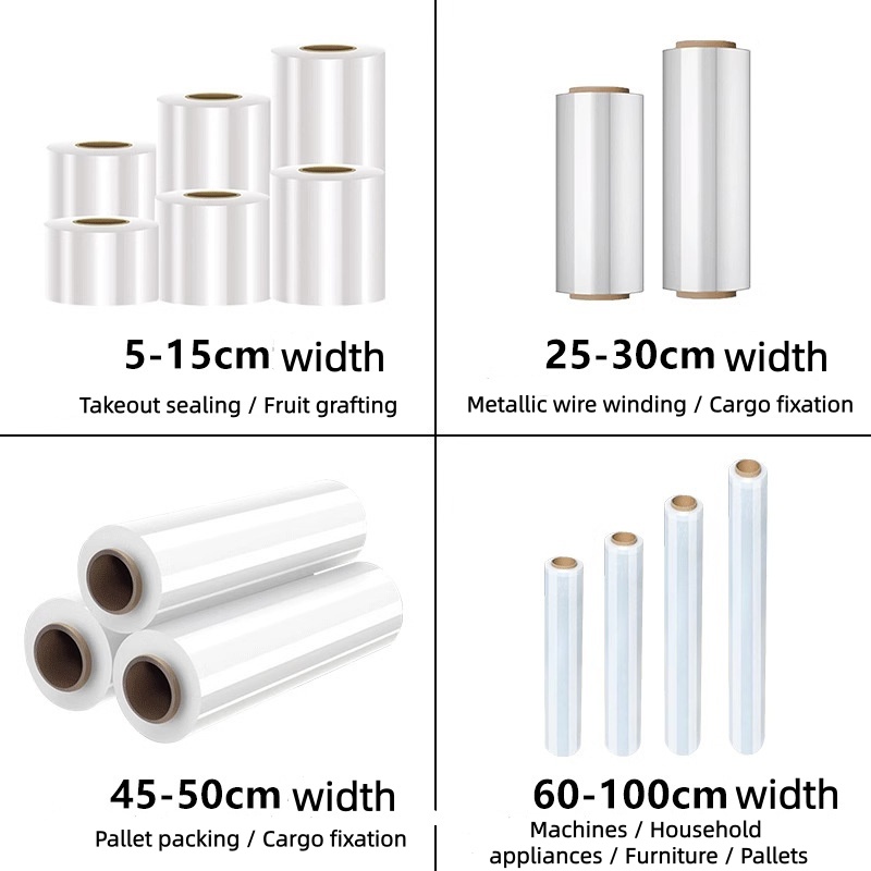 Premium High Elastic Tear Resistant LLDPE Transparent Protective Hand Stretch Film Rolls for Pallet Logistics Industrial Packing