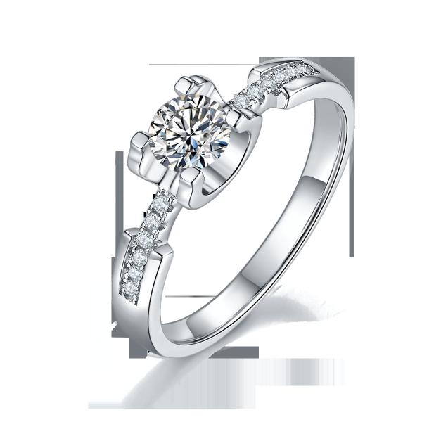 Обручальное кольцо Sytle белого диаманта Moissanite минималистское изготовленное на заказ для женщин