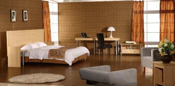 MDF Hotel and Luxury Apartment Furniture,Fabric Pad,Solid Headboard,Mattress,TV Stand/Cabinet,Luggage Table,Desk,