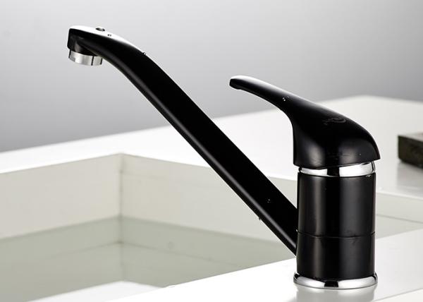 ROVATE Single Zinc Alloy Handle Black Kitchen Faucets Solid Brass Casting