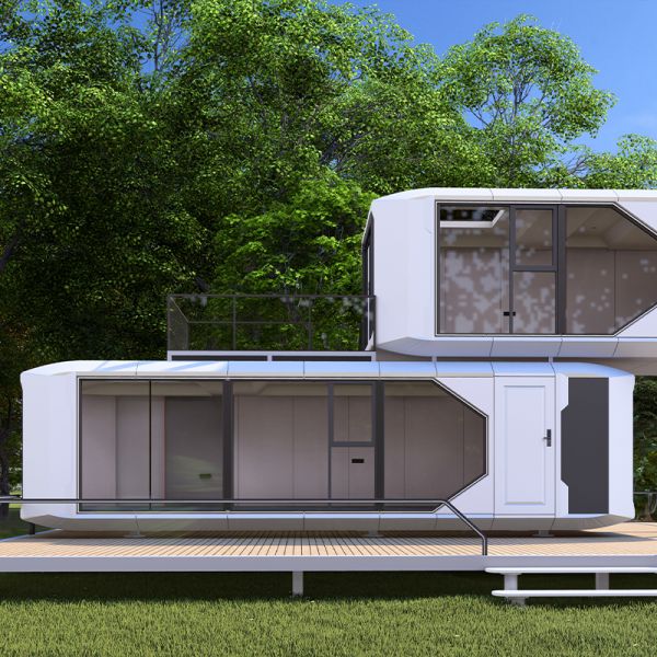 Steel Mobile Tiny Prefab Container Homes Portable Capsule House Apple cabin