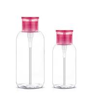 Garrafas cosméticas plásticas claras 250ML 500ML do ombro redondo para a água de limpeza