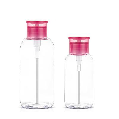 Round Shoulder Clear Plastic Cosmetic Bottles 250ML 500ML For Cleansing Water