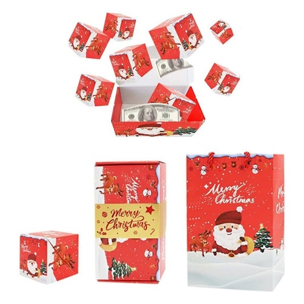 Explosion Bouncing Gift Box Set With Paper Bag For Christmas Packaging