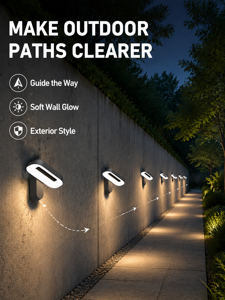 18W Rotatable LED Outdoor Wall Light With Open Center Loop Design 3000K For Villas Patios