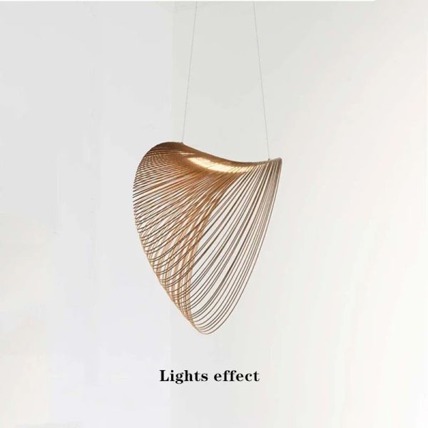 Modern Wood LED Light Pendant Lamp for Staircase Kitchen Restaurant Shop Chandelier(WH-AP-675)