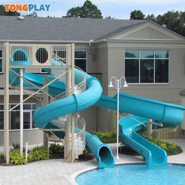 Swimming Pool Curve Water Slide Resort Fiberglass Factory Best Price Water Kids