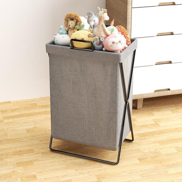 Bathroom Large Folding 60l Dirty Clothes Hampers Light Steel Frame Oxford