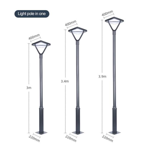 1- IP65 Waterproof Outdoor Solar Garden Pillar Light for Landscape Fence Post Lighting