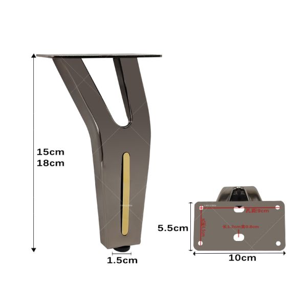 Sofa Furniture Support Feet Hardware Accessories Iron Metal Table and Chair Black Gold Design TV Cabinet Legs