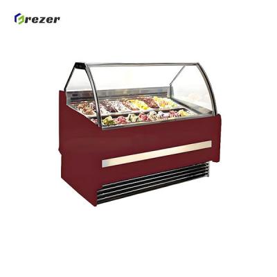 Small Ice Cream Display Freezer R404 Gelato Display Freezers 1500W