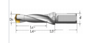 Exchangeable Replaceable Tip Drills High Speed Steel Titanium Nitride Coated