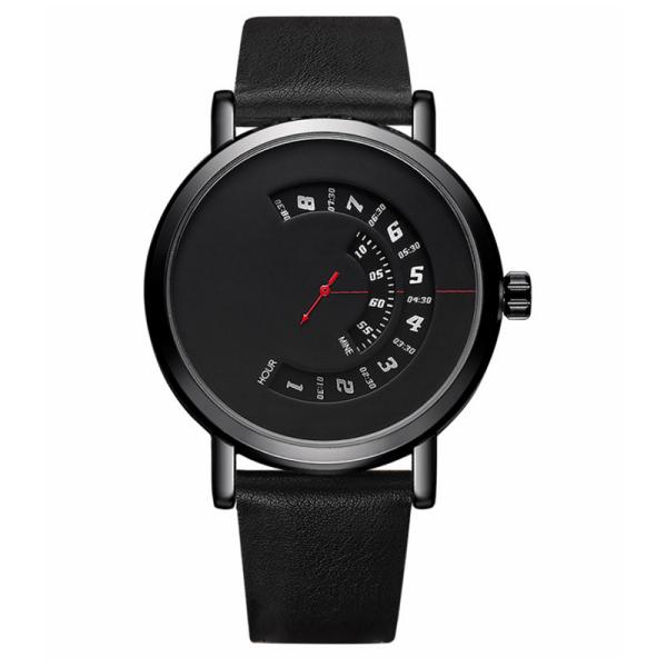 Black Chain Alloy Quartz Wrist Watch 3ATM Antiwater 70g Weight
