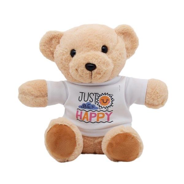 DIY Custom Stuffed Toy Sublimation Blank Teddy Bear Plush Toy With Printable White T Shirt