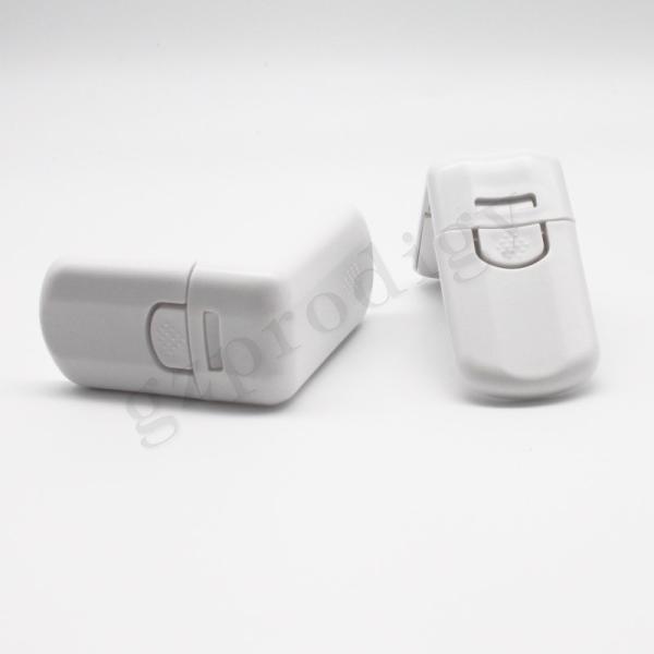 Practical White Drawer Safety Latch , L Shape Dog Proof Cupboard Locks