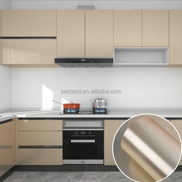 Classic Geometric Pattern Kitchen Stickers Waterproof Oilproof Metallic Wall Sticker Protect Desktop PVC Self-adhesive Paper