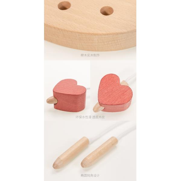 Beech All Solid Wood Children'S Thread Beading Toys For 3 Year Olds