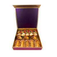 Caja de regalo de dulces de Diwali de cierre magnético personalizable con divisor de papel de oro