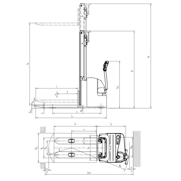 ES20-WA Empilage à entraînement électrique 2000 kg capacité de charge pour des opérations en entrepôt sans heurts