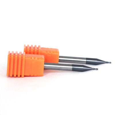 Moinho de extremidade contínuo 1mm do nariz da bola da flauta do carboneto 2 HRC 50 para as ferramentas de corte de aço do Cnc