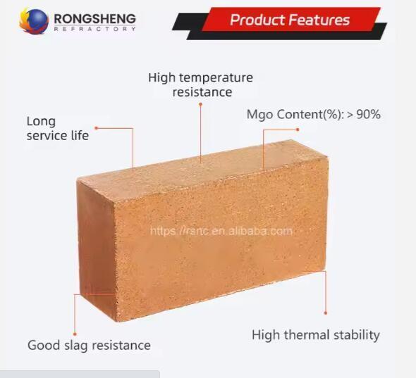 High Quality Mgo Fire-Resistant Bricks Magnesia Fire Brick Refractory Magnesium Brick