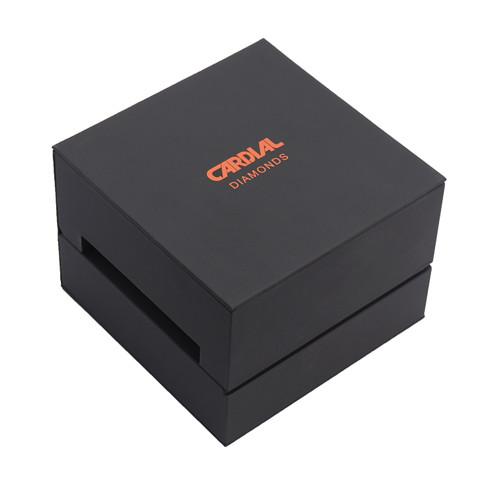 elegant custom logo printed square wooden watch box for men